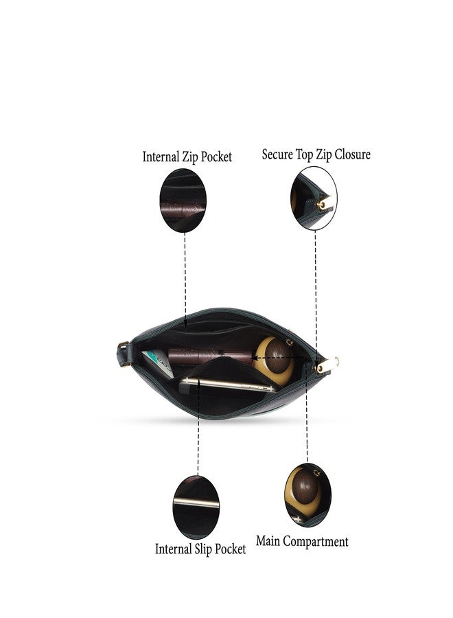 كابريس حقيبة كتف متوسطة الحجم من كابريس كيوي للنساء، مزودة بحزام قابل للتعديل وسحاب إغلاق لراحة الارتداء | حقيبة يد متعددة الاستخدامات للاستخدام اليومي والسفر والمناسبات الخاصة (أزرق داكن) - Image 4